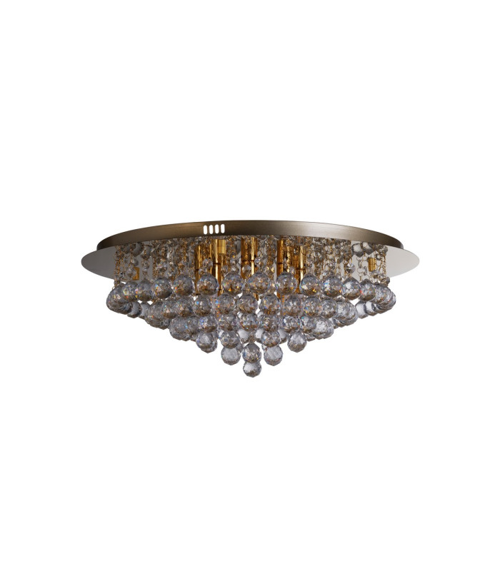 Hanna 8 Light Ceiling Semi Flush Light Gold with Crystals G9_Off