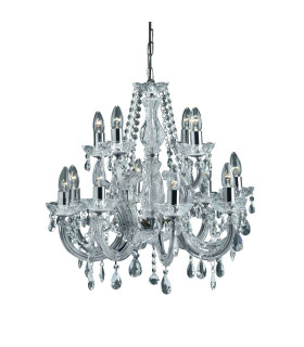 Marie Therese Crystal Chandelier 12 Light Chrome Finish E14_Main