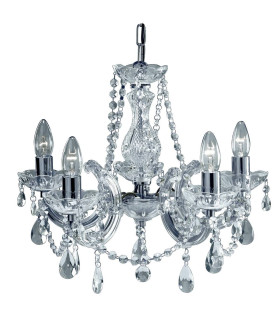 Marie Therese 5 Light Crystal Chandelier Chrome Finish E14_Main