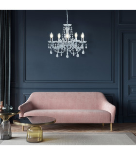 Marie Therese 5 Light Crystal Chandelier Chrome Finish E14_Room