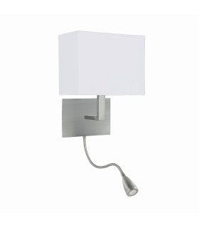 Dual Flexi Arm 1 Light Indoor Wall Light Satin Silver E27_Off