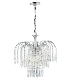 Waterfall Crystal Chandelier 3 Light Chrome Finish E14_Main