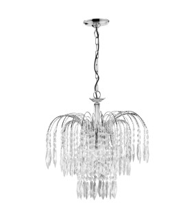 Waterfall Crystal Chandelier 3 Light Chrome Finish E14_Off