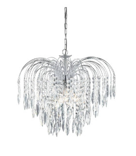 Waterfall 5 Light Crystal Chandelier Chrome Finish E14_Main