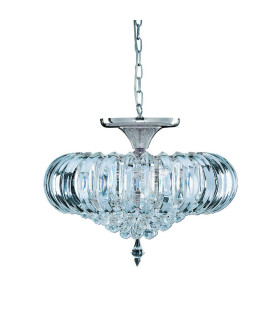 Sigma 5 Light Semi Flush Ceiling Light Chrome with Crystal Decoration E14_Main