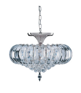 Sigma 5 Light Semi Flush Ceiling Light Chrome with Crystal Decoration E14_Off