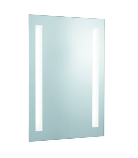 Illuminated Bathroom Mirror Touch 2 Light Silver with Shaver Socket IP44_Main