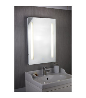 Illuminated Bathroom Mirror Touch 2 Light Silver with Shaver Socket IP44_Room