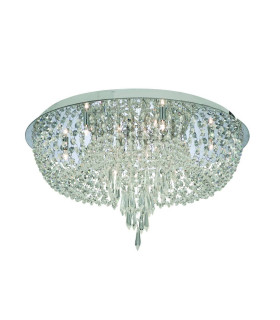 Orion 10 Light Ceiling Semi Flush Light Chrome Crystal Glass G4 Bulb_Main
