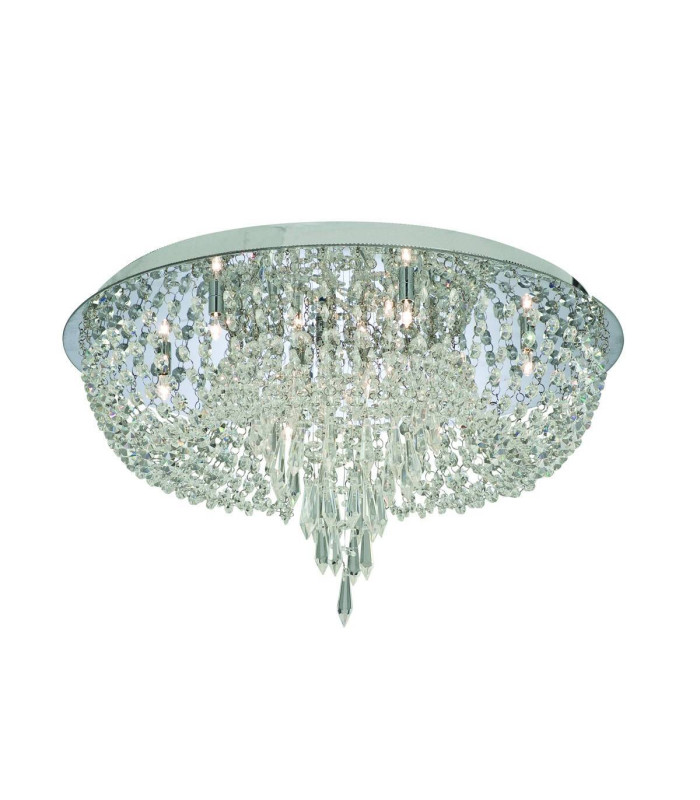 Orion 10 Light Ceiling Semi Flush Light Chrome Crystal Glass G4 Bulb_Main