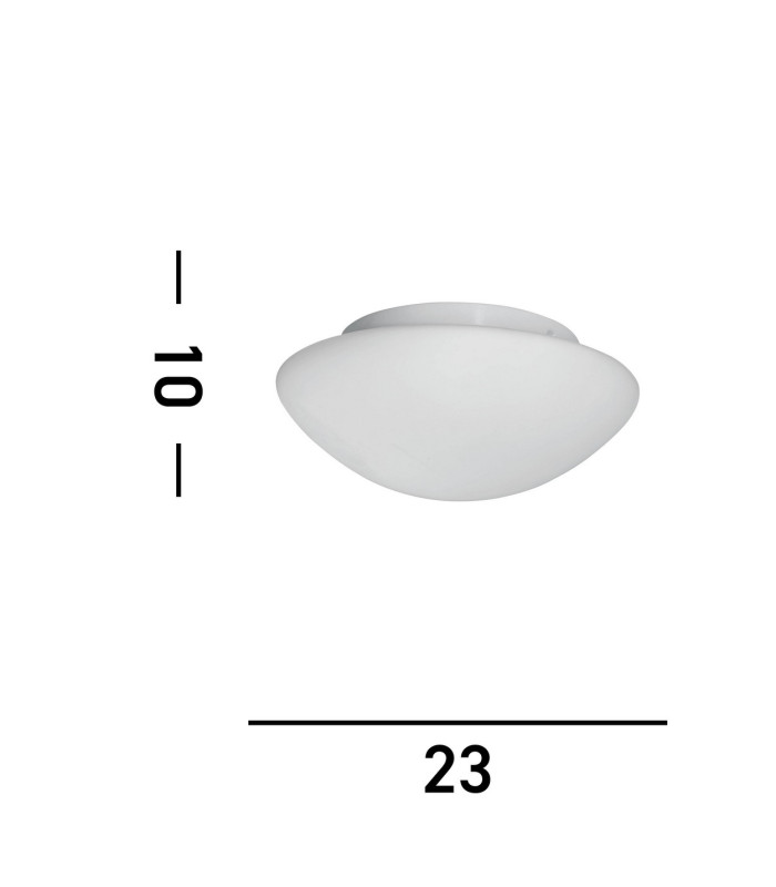 1 Light Bathroom Flush Ceiling Light Round White with Opal Glass IP44 E27_Line