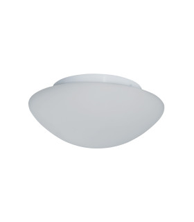 Bathroom Flush 2 Light Ceiling Round White with Opal Glass IP44 E27_Off