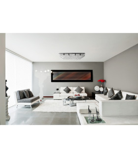 Hanna 8 Light Flush Ceiling Light Chrome with Crystal Decoration G9_Room