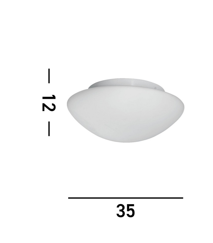 3 Light Bathroom Flush Ceiling Light Round White with Opal Glass IP44 E27_Line