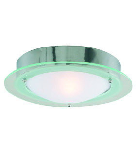 1 Light Bathroom Flush Ceiling Light Round Chrome IP44 E14_Main