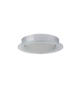1 Light Bathroom Flush Ceiling Light Round Chrome IP44 E14_Off