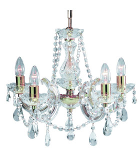 Marie Therese 5 Light Crystal Chandelier Polished Brass Finish E14_Main