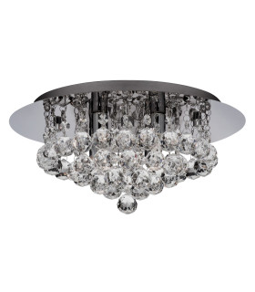 LED 4 Light Semi Flush Bathroom Ceiling Light Chrome with Crystal Balls IP44 G9 LED_Off