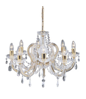 Marie Therese 8 Light Crystal Chandelier Polished Brass Finish E14_Main