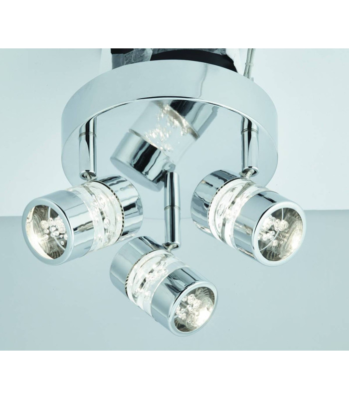 Bubbles LED 3 Light Bathroom Ceiling Spotlight Chrome Bubble Effect IP44_Main