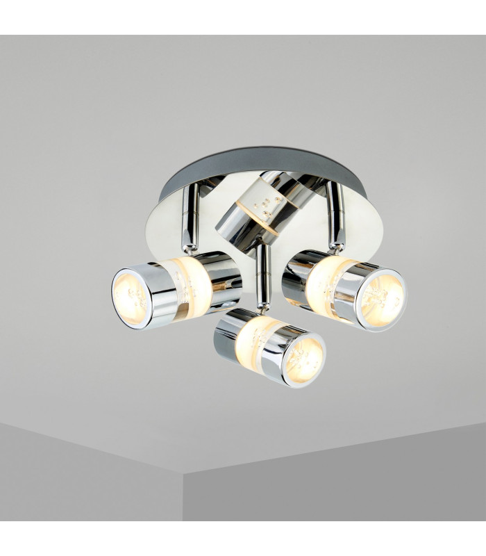 Bubbles LED 3 Light Bathroom Ceiling Spotlight Chrome Bubble Effect IP44_Room