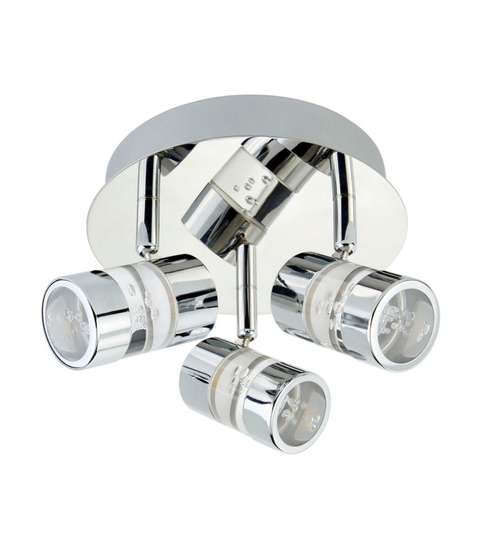 Bubbles LED 3 Light Bathroom Ceiling Spotlight Chrome Bubble Effect IP44_Off