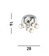 Bubbles LED 3 Light Bathroom Ceiling Spotlight Chrome Bubble Effect IP44_Line