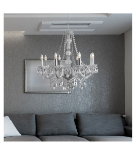 Marie Therese 8 Light Chandelier Chrome Finish_Room