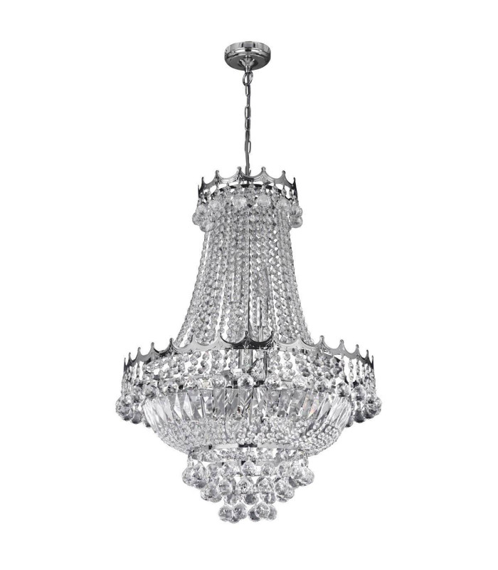 Versailles 9 Light Crystal Chandelier Chrome Finish E14_Main
