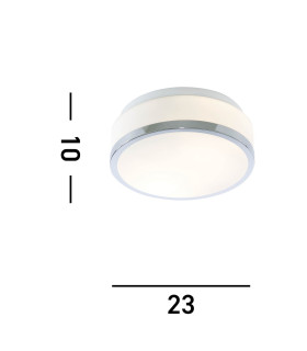 Discs Bathroom Flush 2 Light Ceiling Chrome IP44 E27_Line