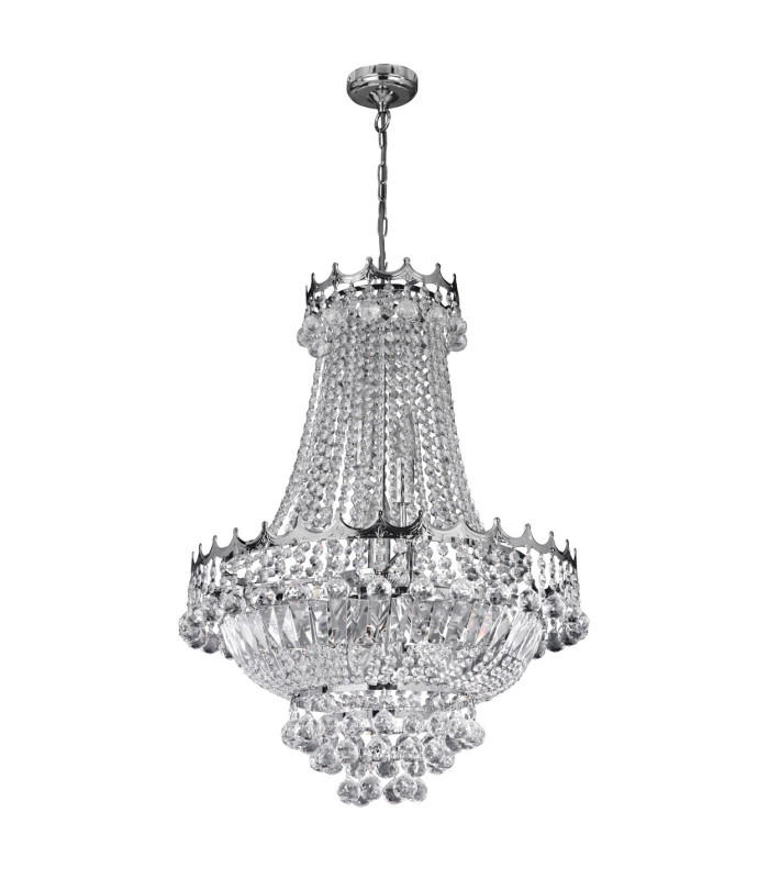 Versailles 9 Light Crystal Chandelier Chrome Finish E14_Off
