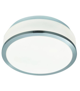 Discs Bathroom Flush 2 Light Ceiling Satin Silver IP44 E27_Main