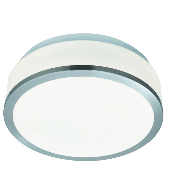 Discs Bathroom Flush 2 Light Ceiling Satin Silver IP44 E27_Main