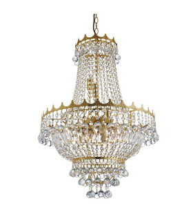 Versailles 9 Light Crystal Chandelier Gold Finish E14_Main