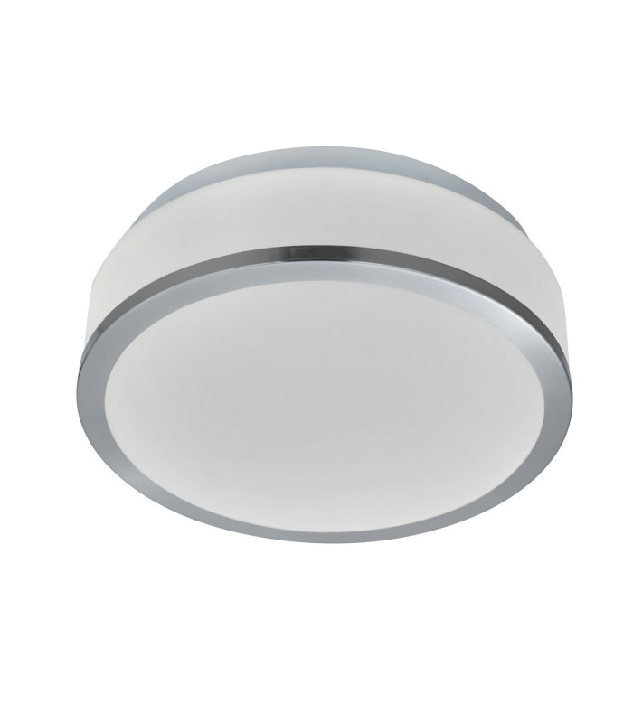 Discs Bathroom Flush 2 Light Ceiling Satin Silver IP44 E27_Off