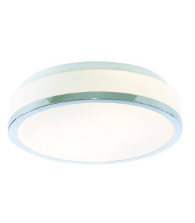 Discs Bathroom Flush 2 Light Ceiling Chrome Opal IP44 E27_Main