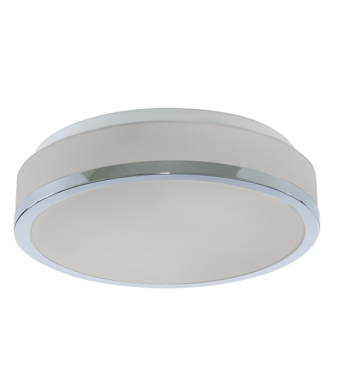 Discs Bathroom Flush 2 Light Ceiling Chrome Opal IP44 E27_Off