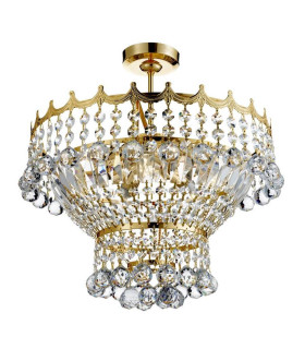 Versailles 5 Light Crystal Chandelier Gold Finish E14_Main