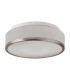 Discs Bathroom Flush 2 Light Ceiling Satin Silver Opal IP44 E27_Off