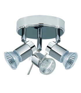 Aries 3 Light Adjustable Bathroom Ceiling Spotlight Satin Silver Chrome IP44 GU10_Main