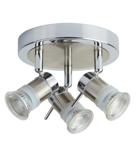 Aries 3 Light Adjustable Bathroom Ceiling Spotlight Satin Silver Chrome IP44 GU10_Off