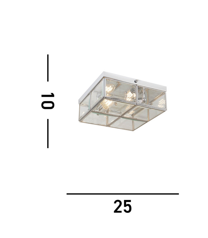 Flush Ceiling 2 Light Chrome E14_Line