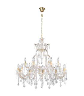 Marie Therese 18 Light Crystal Chandelier Polished Brass Finish E14_Main