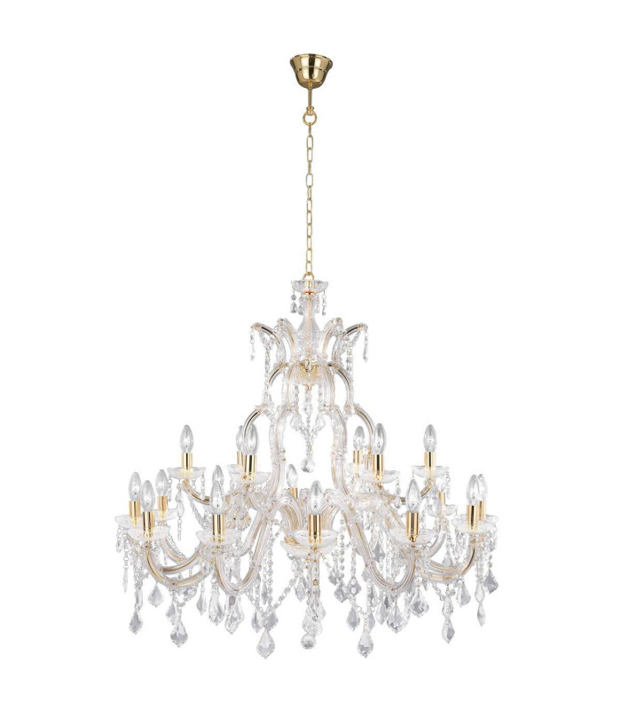 Marie Therese 18 Light Crystal Chandelier Polished Brass Finish E14_Main