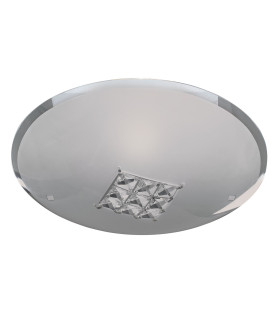 1 Light Flush Ceiling Light Crystal with Glass Crystals E27_Off