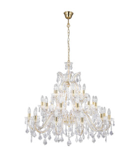 Marie Therese 30 Light Crystal Chandelier Polished Brass Finish E14_Main