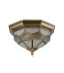 Flush Ceiling 2 Light Antique Brass E14_Off