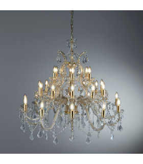 Marie Therese 30 Light Crystal Chandelier Polished Brass Finish E14_Room