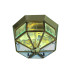 Flush Ceiling 2 Light Antique Brass with Clear Glass E14_Main