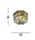 Flush Ceiling 2 Light Antique Brass with Clear Glass E14_Line
